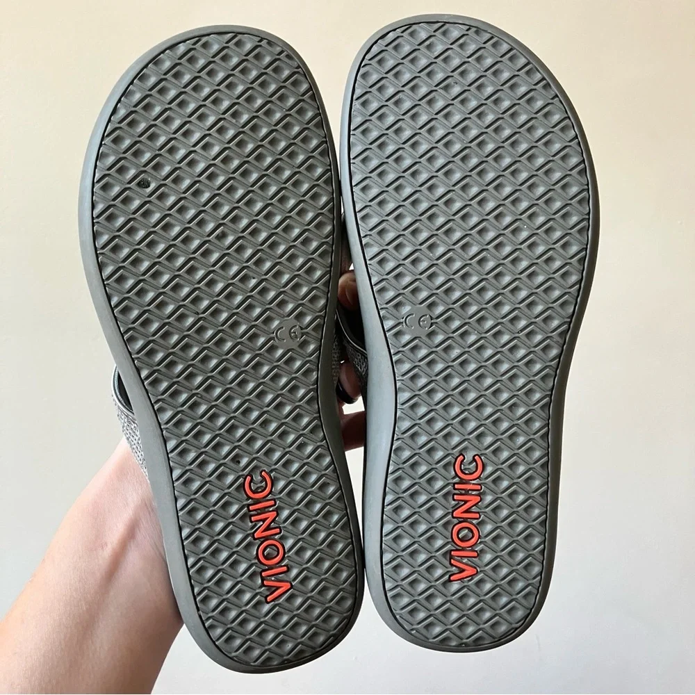 Vionic | Tide 2.0 Pewter Metallic Sequin Toe Post Flip Flop Sandal